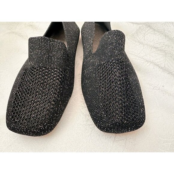 Women’s Sparkle Knit Ballet Flat  Size 9‎ Black Gothic Easy Classic Comfort - Picture 2 of 7